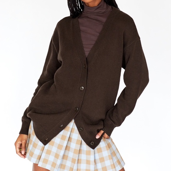 Sunday Best / Aritzia Lamora Cardigan, Brown, Size Extra Small - Picture 1 of 10